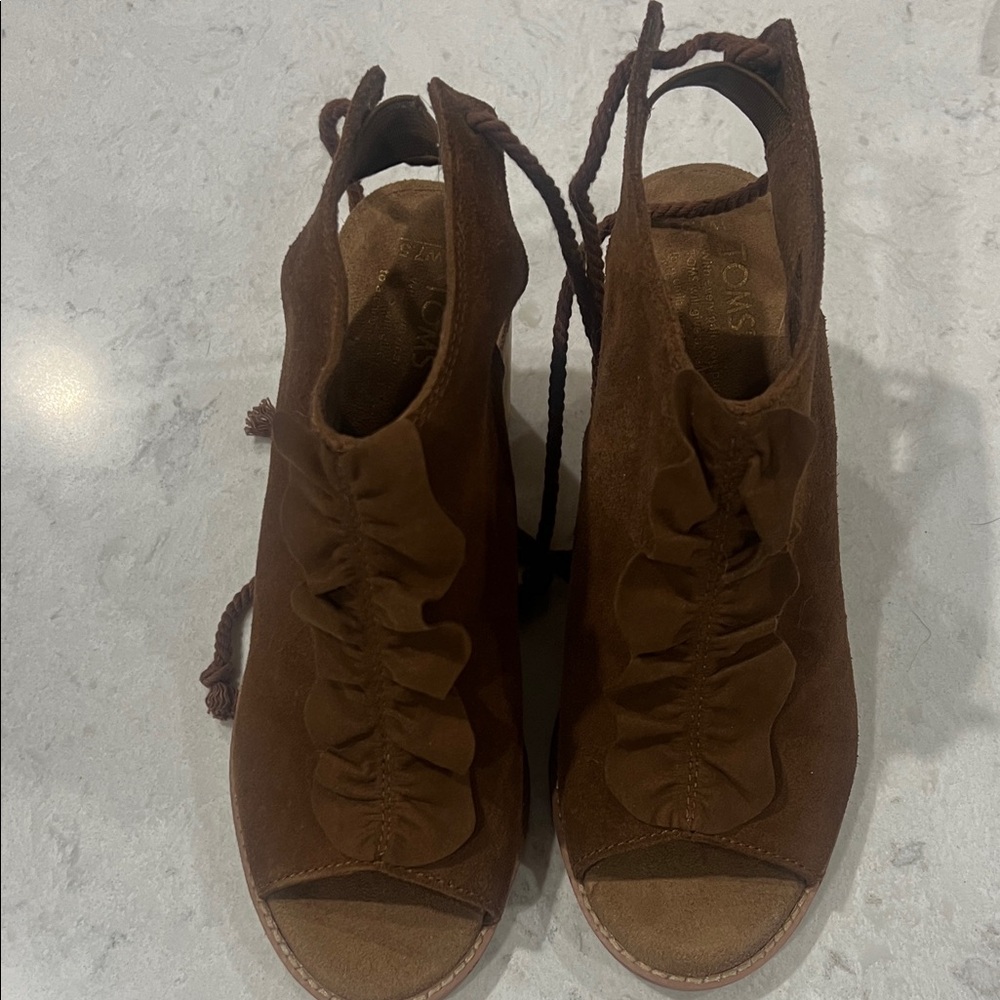 Toms Brown Lace Up Boots for Women